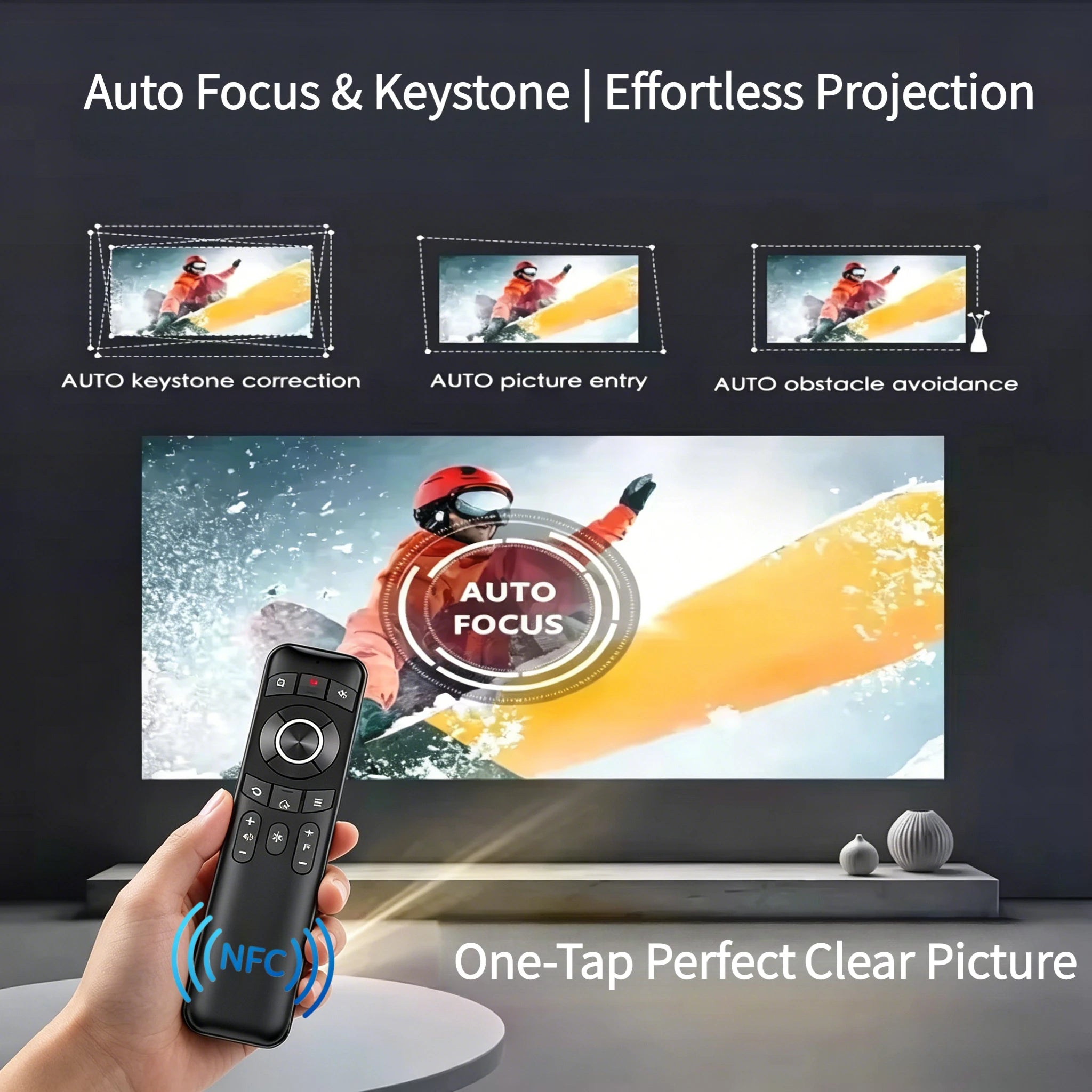 4K 3500 ANSI native full hd video projector 2.4+5G wifi auto focus android TV movies video projector NFC daytime home theater