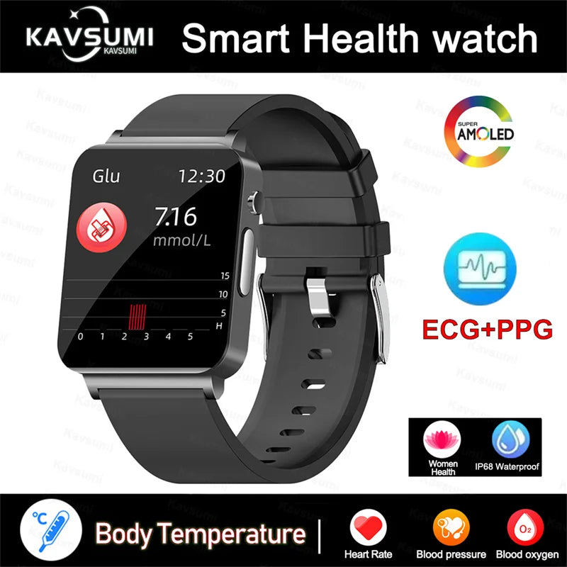 2025 New Blood Lipids Smart Watch Men ECG+PPG Heart Rate Body Temperature Monitor Women Smartwatch Fitness Tracker Sport Watches