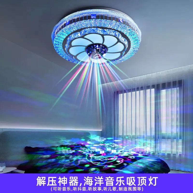 2025 new room light led ceiling light bedroom light master bedroom music light crystal light Romantic wedding room light