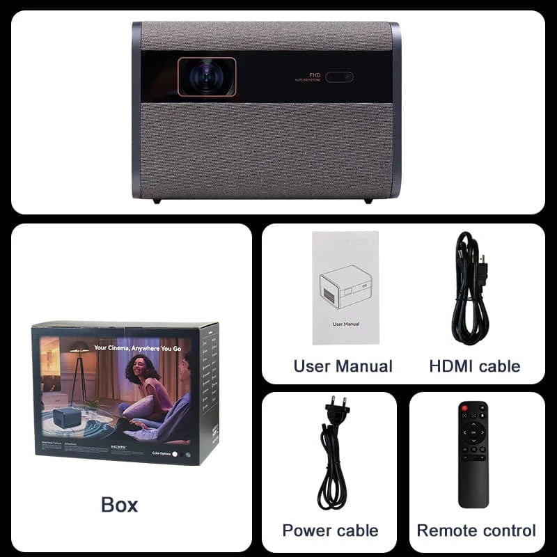 Huaweishi-J10 LED Projector, 1920x1080P, Autofocus, 4K, HD Video, Outdoor Mobile Phone, Android Smart Home Theater, New