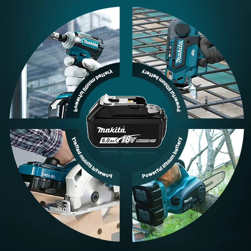 100% Original Makita 18V 6.0Ah battery, for Makita BL1830， BL1830B， BL1840 ，BL1840B ，BL1850 BL1860B power tools battery