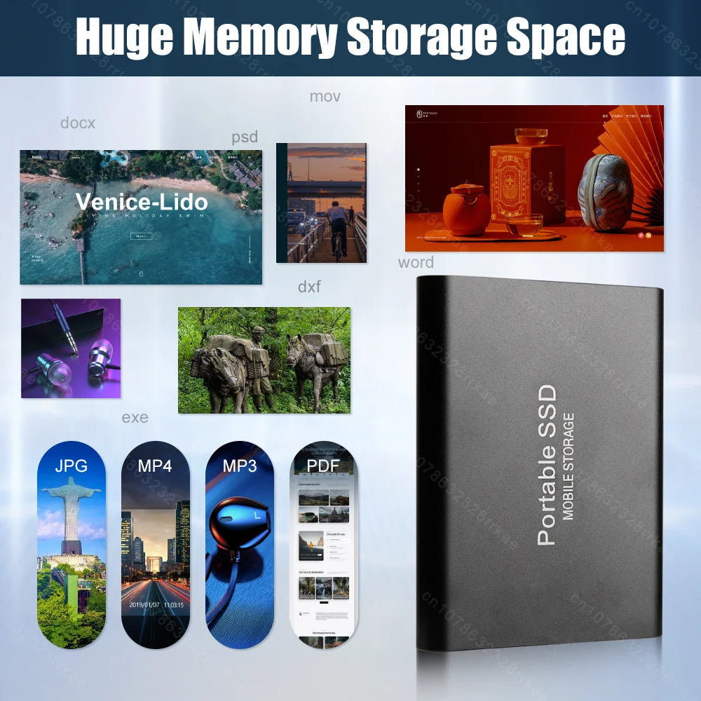 High-speed transfer portable external hard drive SSD 2TB 4TB 8TB large capacity storage  Solid State Disk for Pc/Laptops/Phones