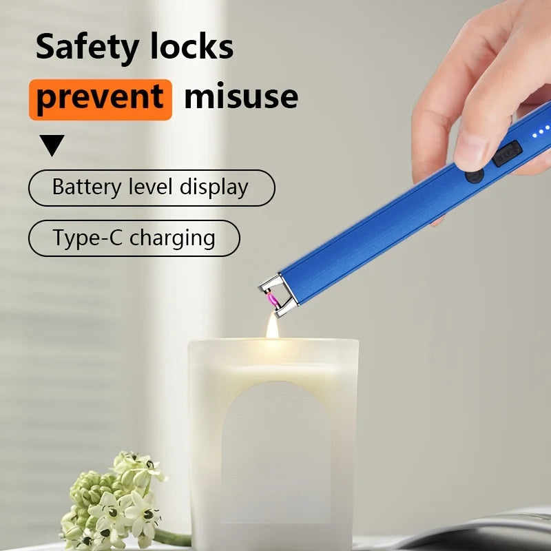 3/1 Windproof Fireles Electronic Lighter USB Rechargeable Arc Lighter with Safety Lock Portable Kitchen Outdoor BBQ Camping Tool