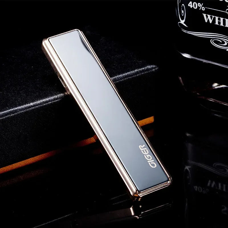 New Fashion Keychain USB Lighter Smoking Windproof Smooth Mirror Lighters Zinc Alloy USB Rechargeable Nice Gift Dropshipping