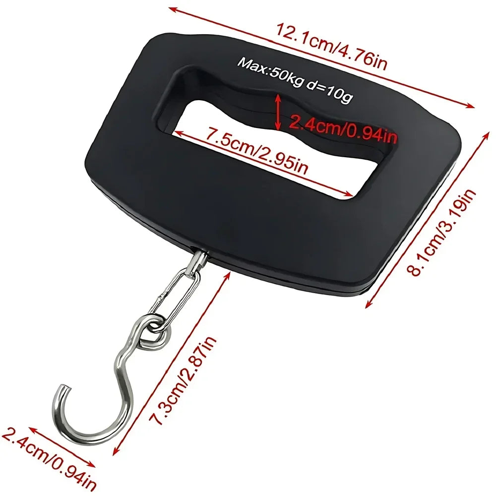 50kg Digital Luggage Scale Portable Suitcase Scale Handheld Electronic Scales Backlight Digital Display Travel Accessories