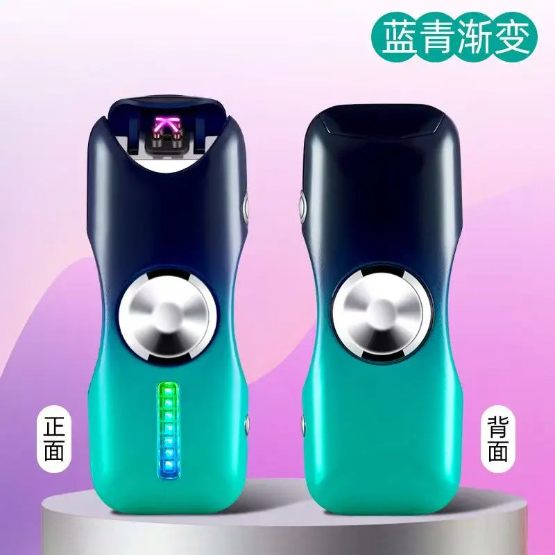 New Unusual Fidget Spinner Electric Double Arc Metal Lighter LED Light Plasma Pulse Flameless Igniter USB Charging Creative Gift