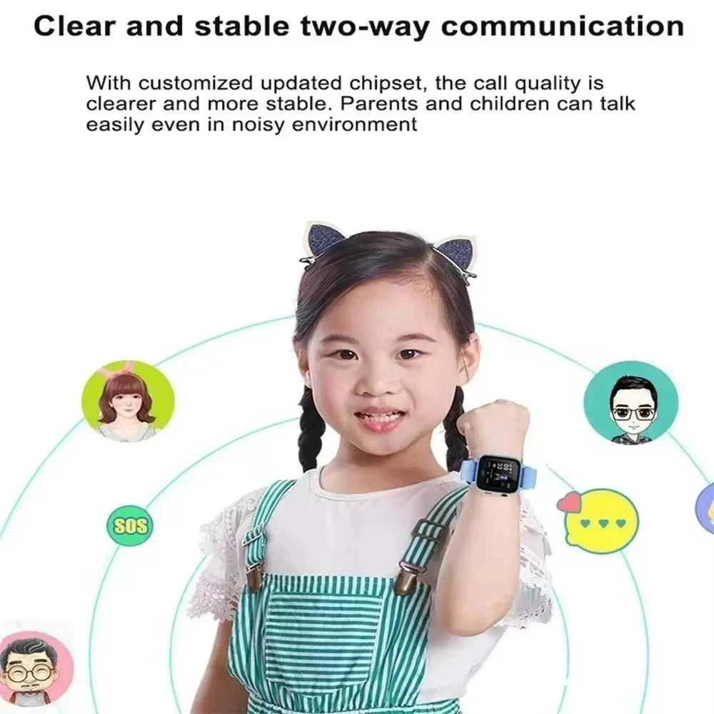 Lenovo Kids Smart Watch SOS GPS 5G Smart Watch Camera Waterproof Watch Location Sim Card Call Camera Gift For IOS Android New