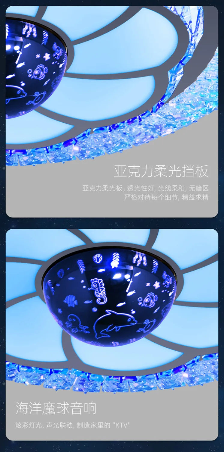 2025 new room light led ceiling light bedroom light master bedroom music light crystal light Romantic wedding room light