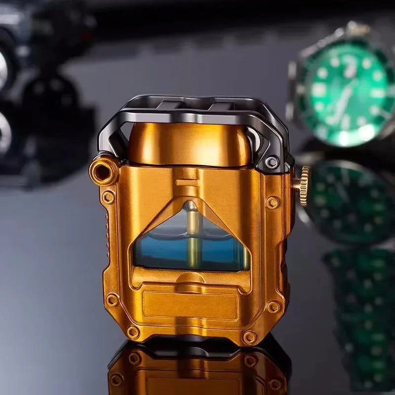 2025 New Zorro Kerosen Lighter Cyber Mecha Transparent Bin Rocker Cool Classic Torrens Tide Men Lighters Wholesale