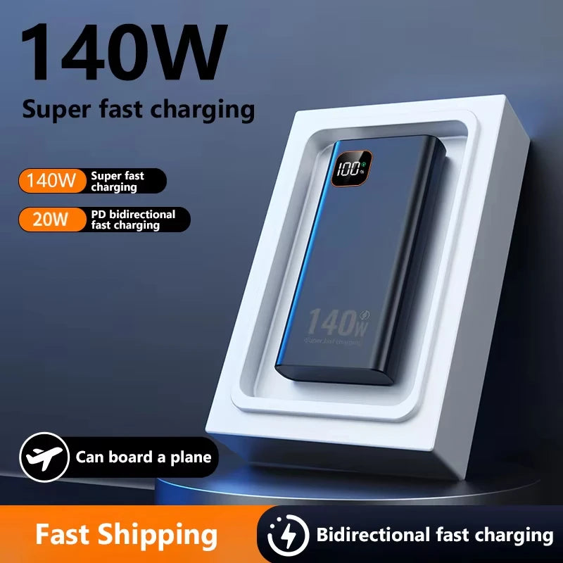 Lenovo 140W PowerBank 500000mAh High Capacity Super Fast Charging Portable Battery CCC Charger for iPhone Samsung Huawei 2026