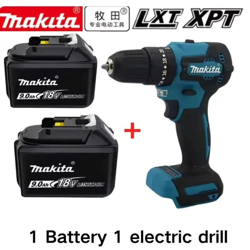 100% Origina New 18V Makita 5Ah 6Ah 9Ah Powerful tool battery+charger, For DDF487 lithium rechargeable impact drill household
