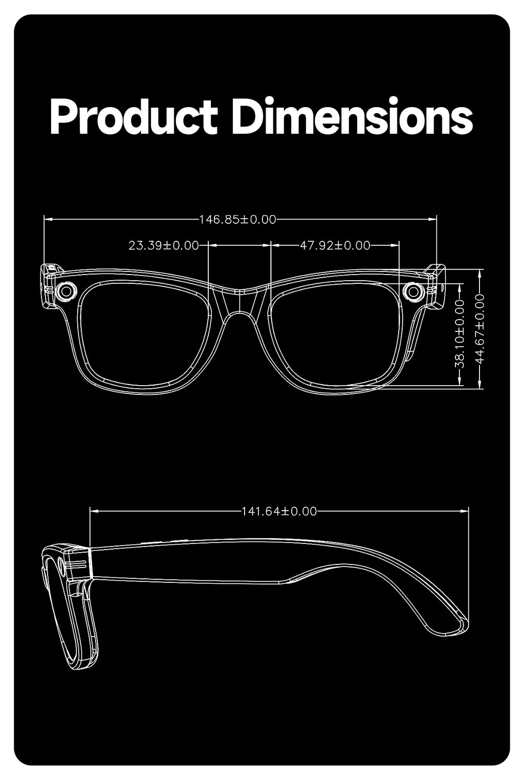 2025 New Travel Study Smart Glasses Men 800W HD Pixel Camera Video Recording WIFI Transmission Adjustable Prescription Glasses