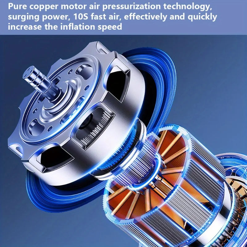 Electric Air Compressor Bicycle Pump Rechargeable Car Tyre Inflator Portable Air Pump for Bicycles, Cars, Motorcycles,Basketball