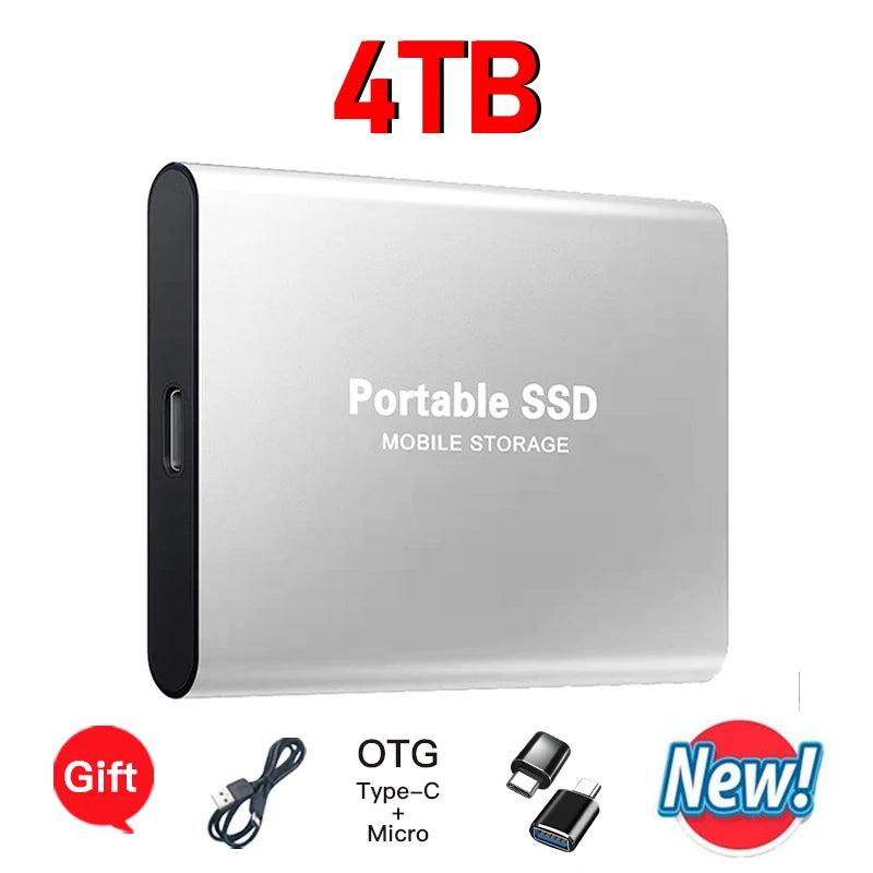 High-speed transfer portable external hard drive SSD 2TB 4TB 8TB large capacity storage  Solid State Disk for Pc/Laptops/Phones