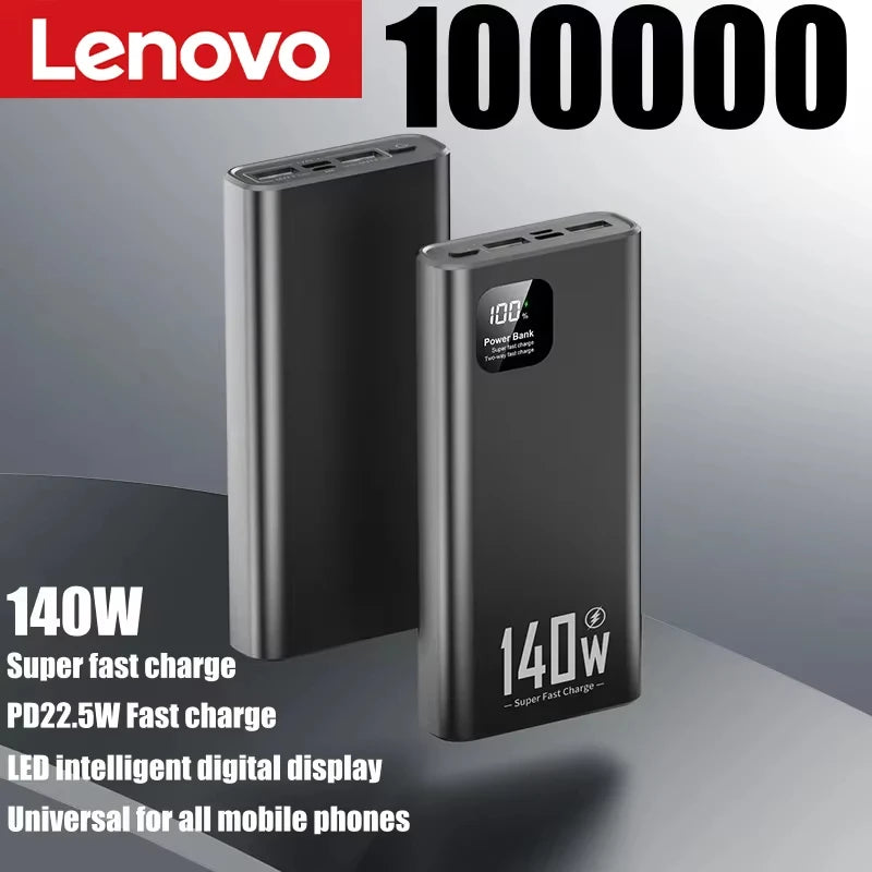 Lenovo 140W PowerBank 500000mAh High Capacity Super Fast Charging Portable Battery CCC Charger for iPhone Samsung Huawei 2026