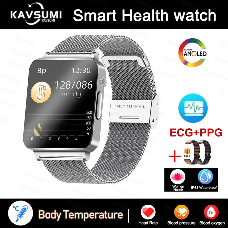 2025 New Blood Lipids Smart Watch Men ECG+PPG Heart Rate Body Temperature Monitor Women Smartwatch Fitness Tracker Sport Watches