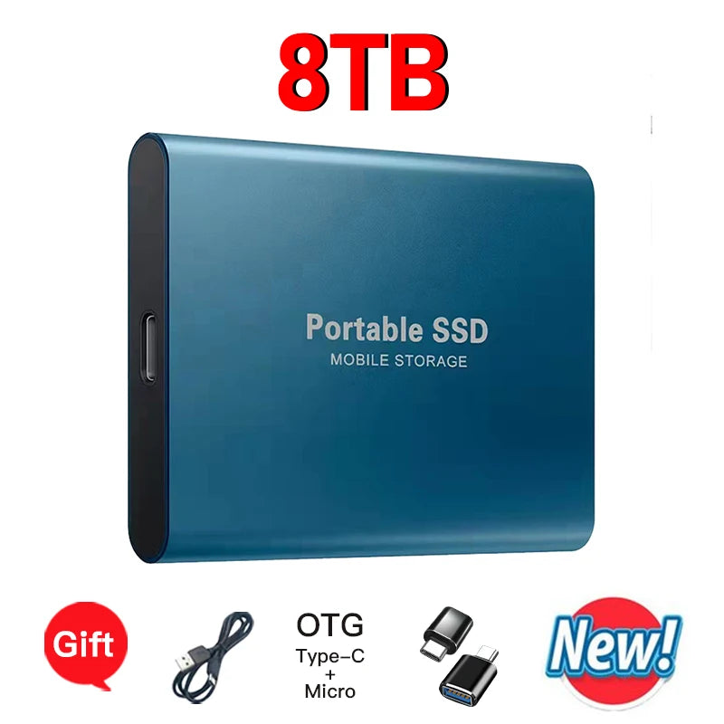High-speed transfer portable external hard drive SSD 2TB 4TB 8TB large capacity storage  Solid State Disk for Pc/Laptops/Phones