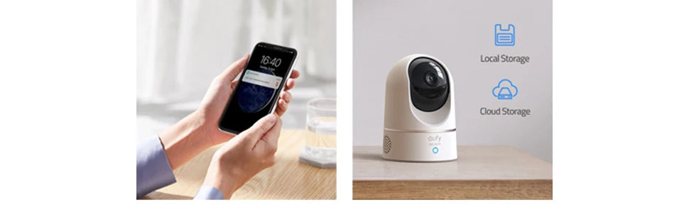 eufy Security Solo 2K Indoor Cam P24 Protect Pan & Tilt Mini Wifi Camera Human AI Voice Assistant Compatibility Motion Track