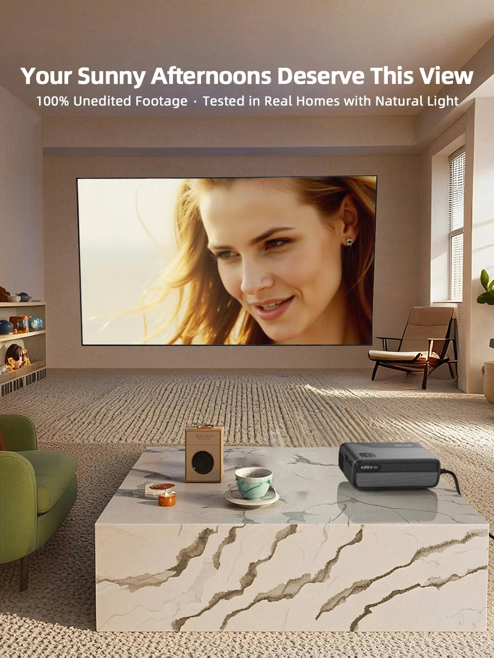 A8 Android 14 Google TV Projector 2800ANSI 1080P 4K | Netflix Certified DB Audio | Home Cinema Bedroom Day Night Viewing