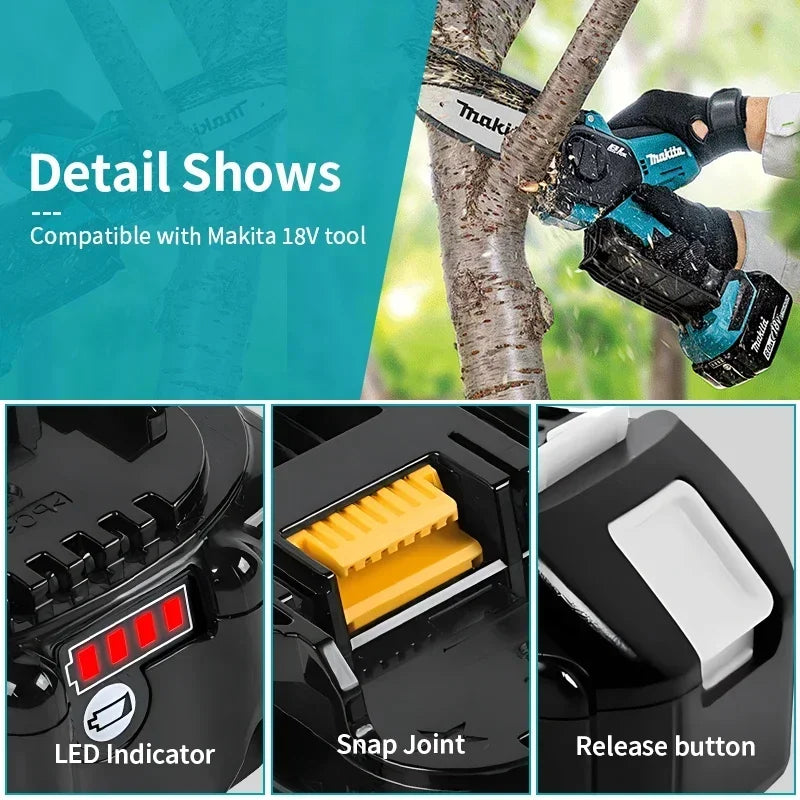 100% Original Makita 18V 6.0Ah battery, for Makita BL1830， BL1830B， BL1840 ，BL1840B ，BL1850 BL1860B power tools battery