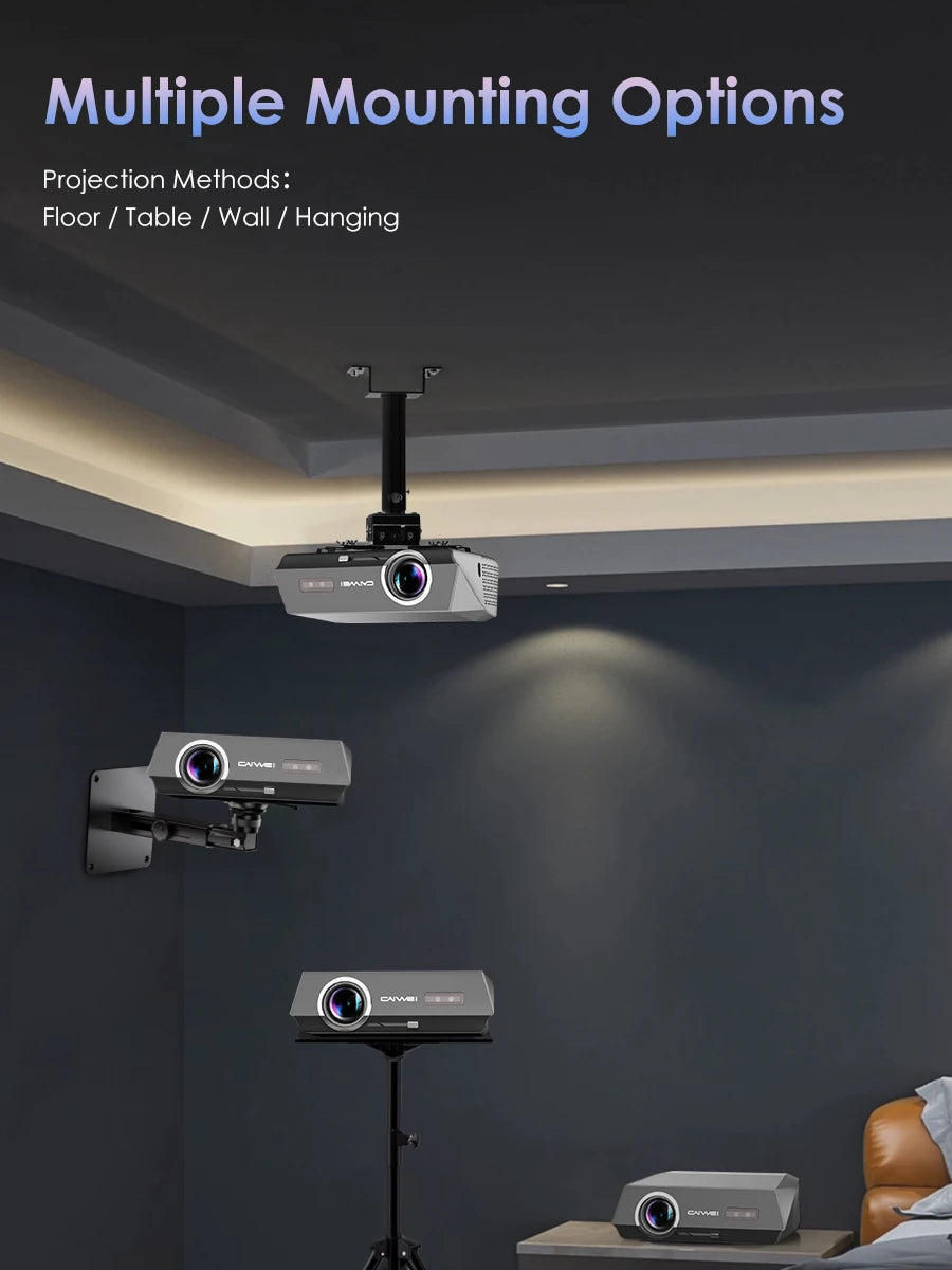 4K 3500 ANSI native full hd video projector 2.4+5G wifi auto focus android TV movies video projector NFC daytime home theater