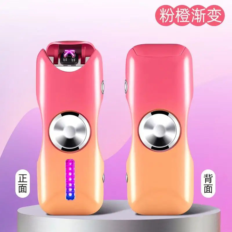 New Unusual Fidget Spinner Electric Double Arc Metal Lighter LED Light Plasma Pulse Flameless Igniter USB Charging Creative Gift