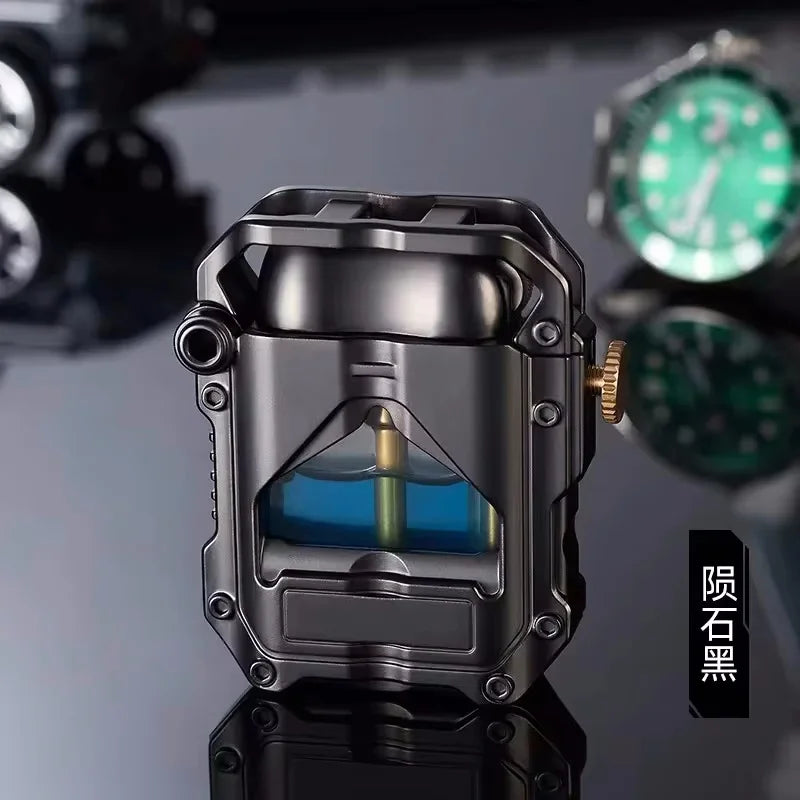 2025 New Zorro Kerosen Lighter Cyber Mecha Transparent Bin Rocker Cool Classic Torrens Tide Men Lighters Wholesale
