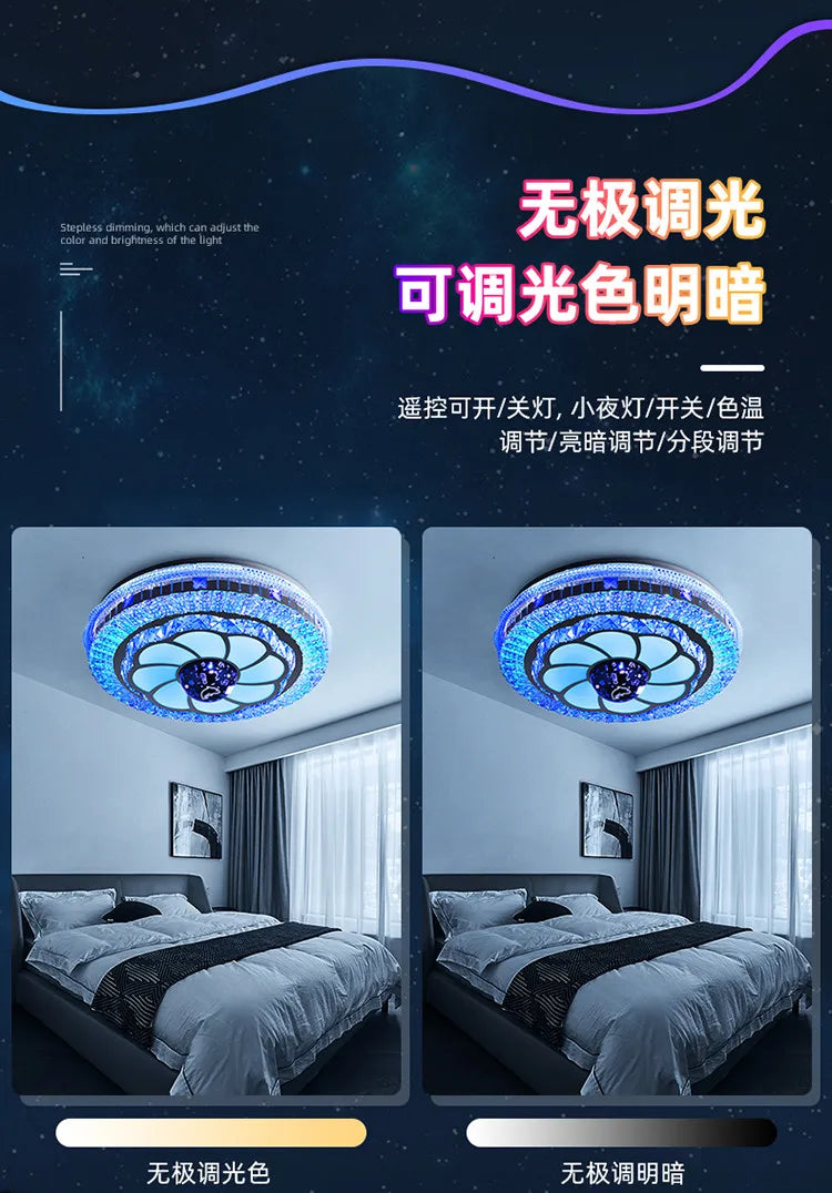 2025 new room light led ceiling light bedroom light master bedroom music light crystal light Romantic wedding room light