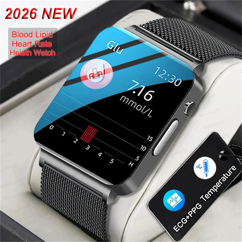 2025 New Blood Lipids Smart Watch Men ECG+PPG Heart Rate Body Temperature Monitor Women Smartwatch Fitness Tracker Sport Watches