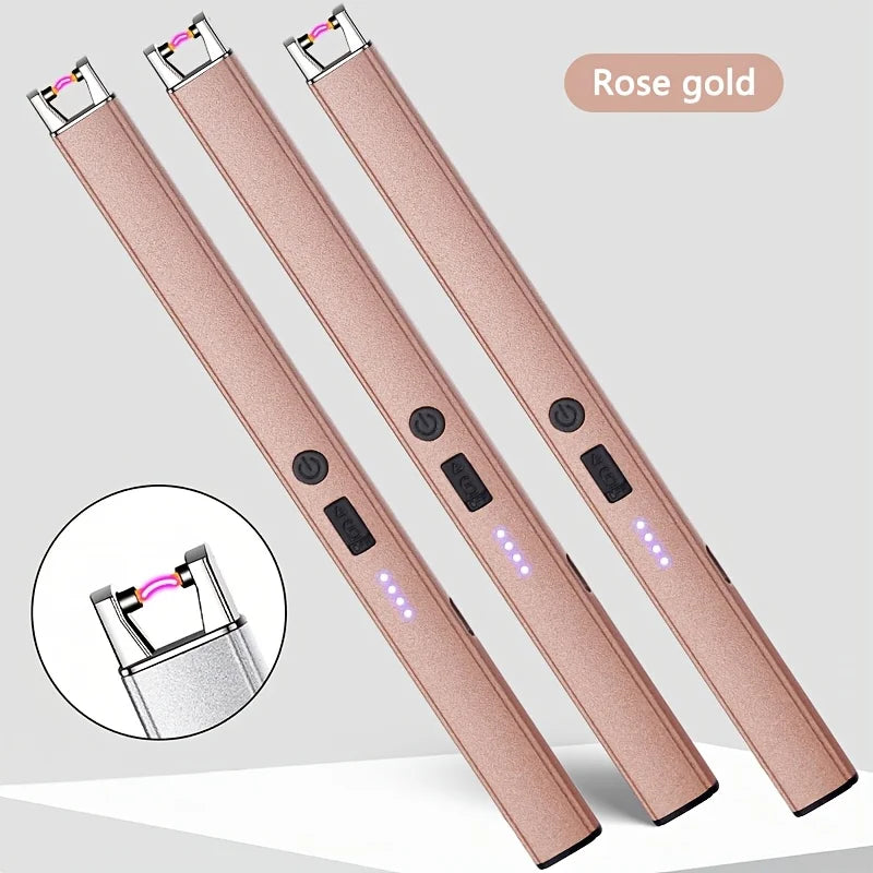 3/1 Windproof Fireles Electronic Lighter USB Rechargeable Arc Lighter with Safety Lock Portable Kitchen Outdoor BBQ Camping Tool
