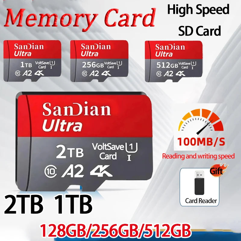 128GB Micro TF/ SD Card Class 10 High Speed Memory Cards Stable Performance SD Memory Card for Phones/Digital Camera/MP3 Player