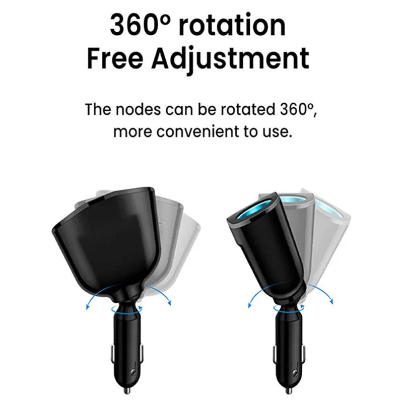 1pcs 120W QC3.0 Car Charger 12V/24V Dual USB Power Adapter Fast Charging Car Lighter Socket For Most Auto Car Accessory