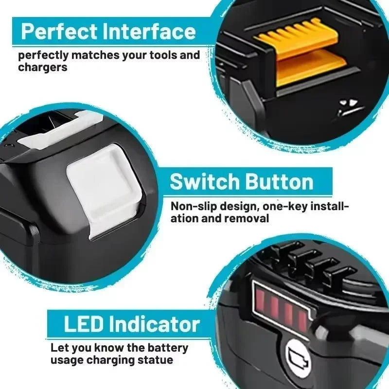 100% Original Makita 18V 6.0Ah battery, for Makita BL1830， BL1830B， BL1840 ，BL1840B ，BL1850 BL1860B power tools battery