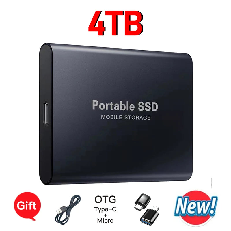 High-speed transfer portable external hard drive SSD 2TB 4TB 8TB large capacity storage  Solid State Disk for Pc/Laptops/Phones