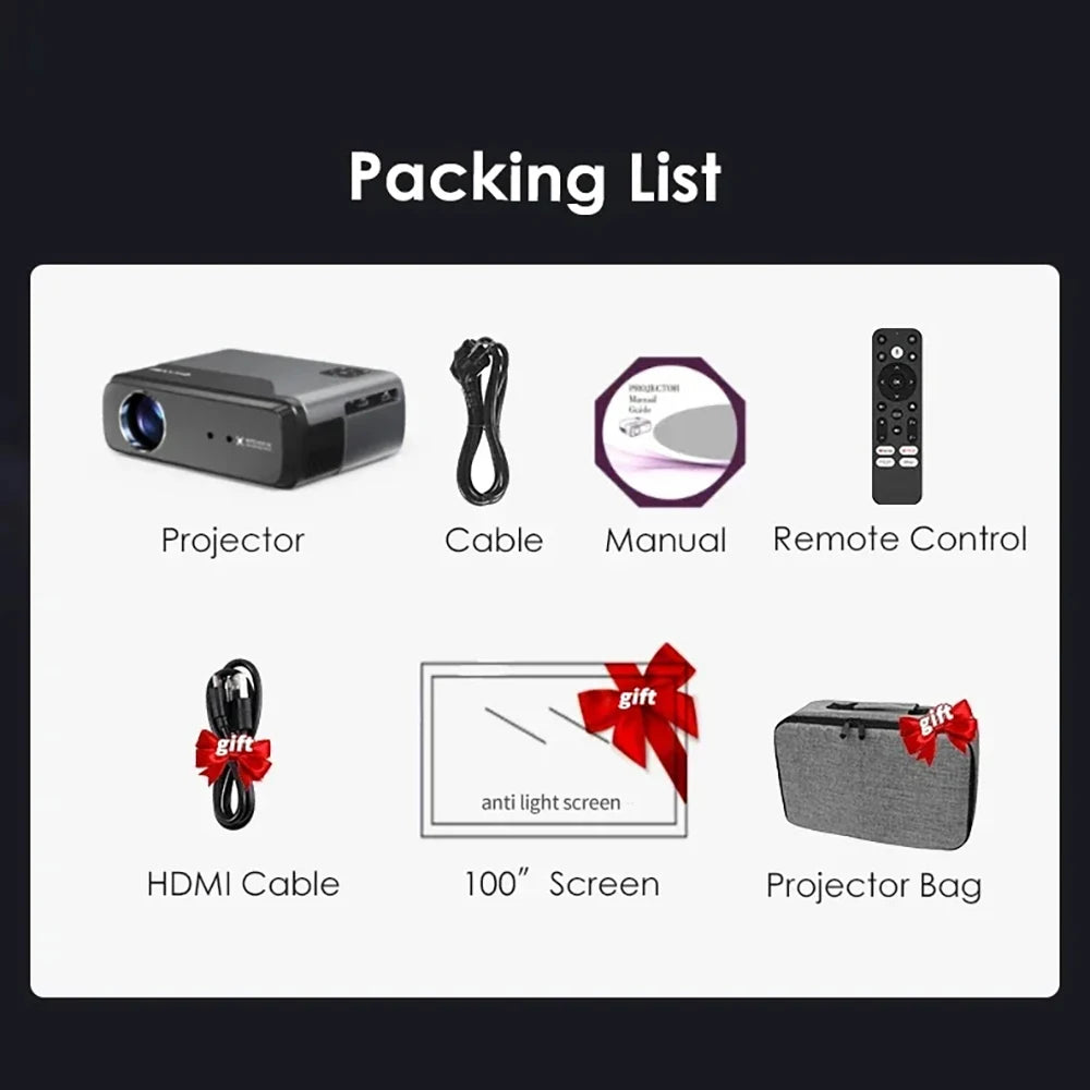 A8 Android 14 Google TV Projector 2800ANSI 1080P 4K | Netflix Certified DB Audio | Home Cinema Bedroom Day Night Viewing