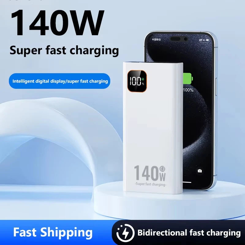 Lenovo 140W PowerBank 500000mAh High Capacity Super Fast Charging Portable Battery CCC Charger for iPhone Samsung Huawei 2026