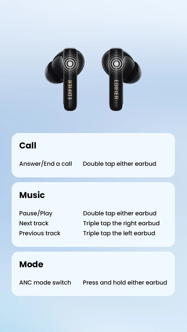 Edifier X5 Pro Active Noise Cancelling TWS Bluetooth Earphones Wireless Earbuds IP55 Waterproof Gaming Mode Fast Charging