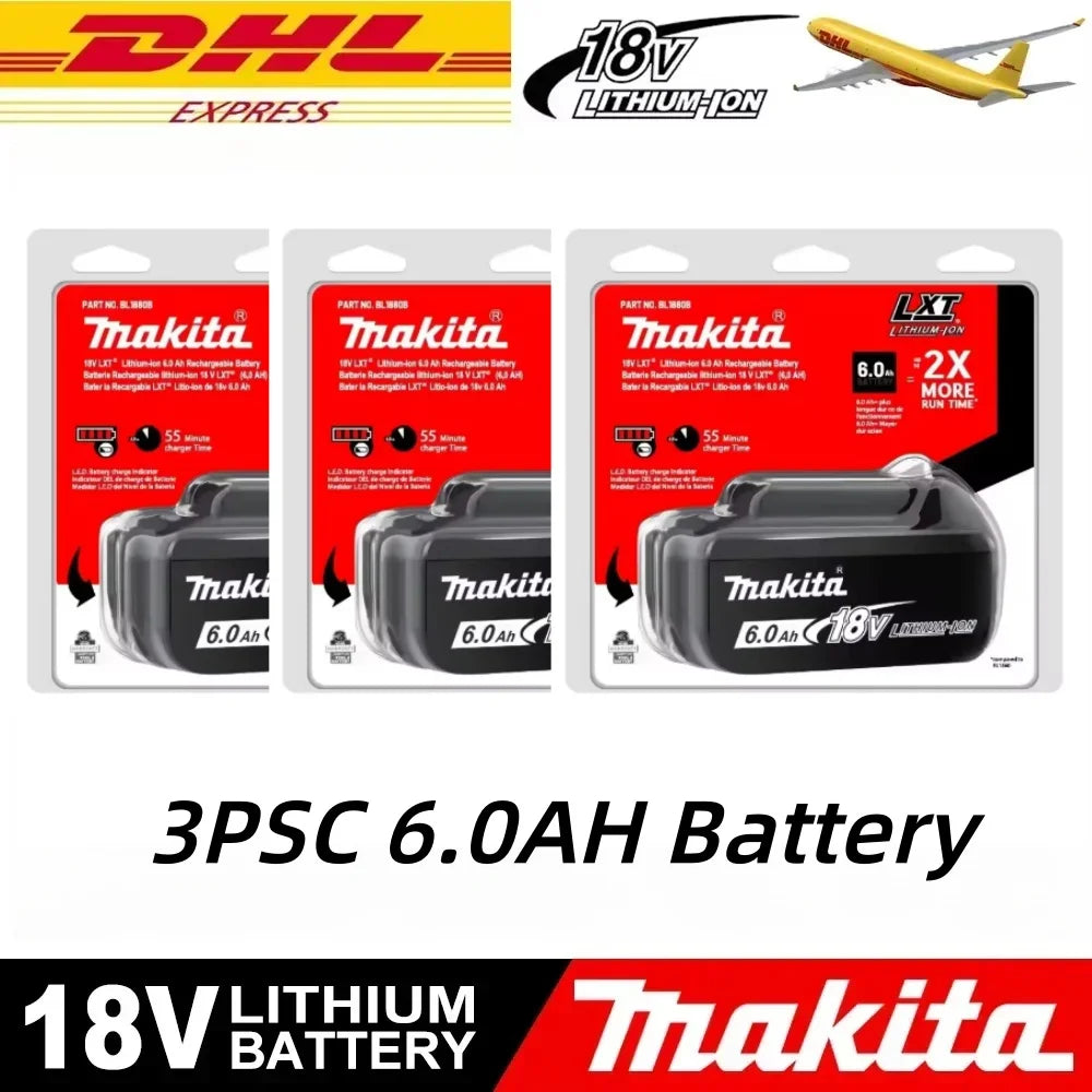 100% Original Makita 18V 6.0Ah battery, for Makita BL1830， BL1830B， BL1840 ，BL1840B ，BL1850 BL1860B power tools battery