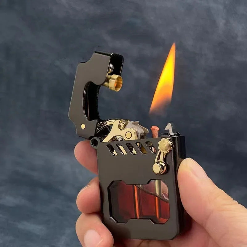 2025 New Zorro Kerosen Lighter Cyber Mecha Transparent Bin Rocker Cool Classic Torrens Tide Men Lighters Wholesale