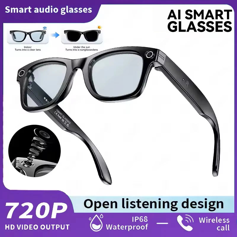 New AI Smart Translation Glasses Sony 8MP HD Camera Video Recording WiFi Transmission Object Recognition Voice Wake-up Smart Gla