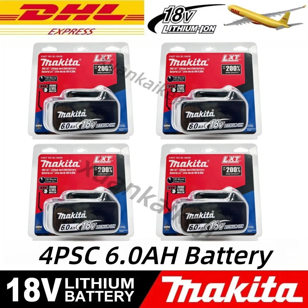100% Original Makita 18V 6.0Ah battery, for Makita BL1830， BL1830B， BL1840 ，BL1840B ，BL1850 BL1860B power tools battery