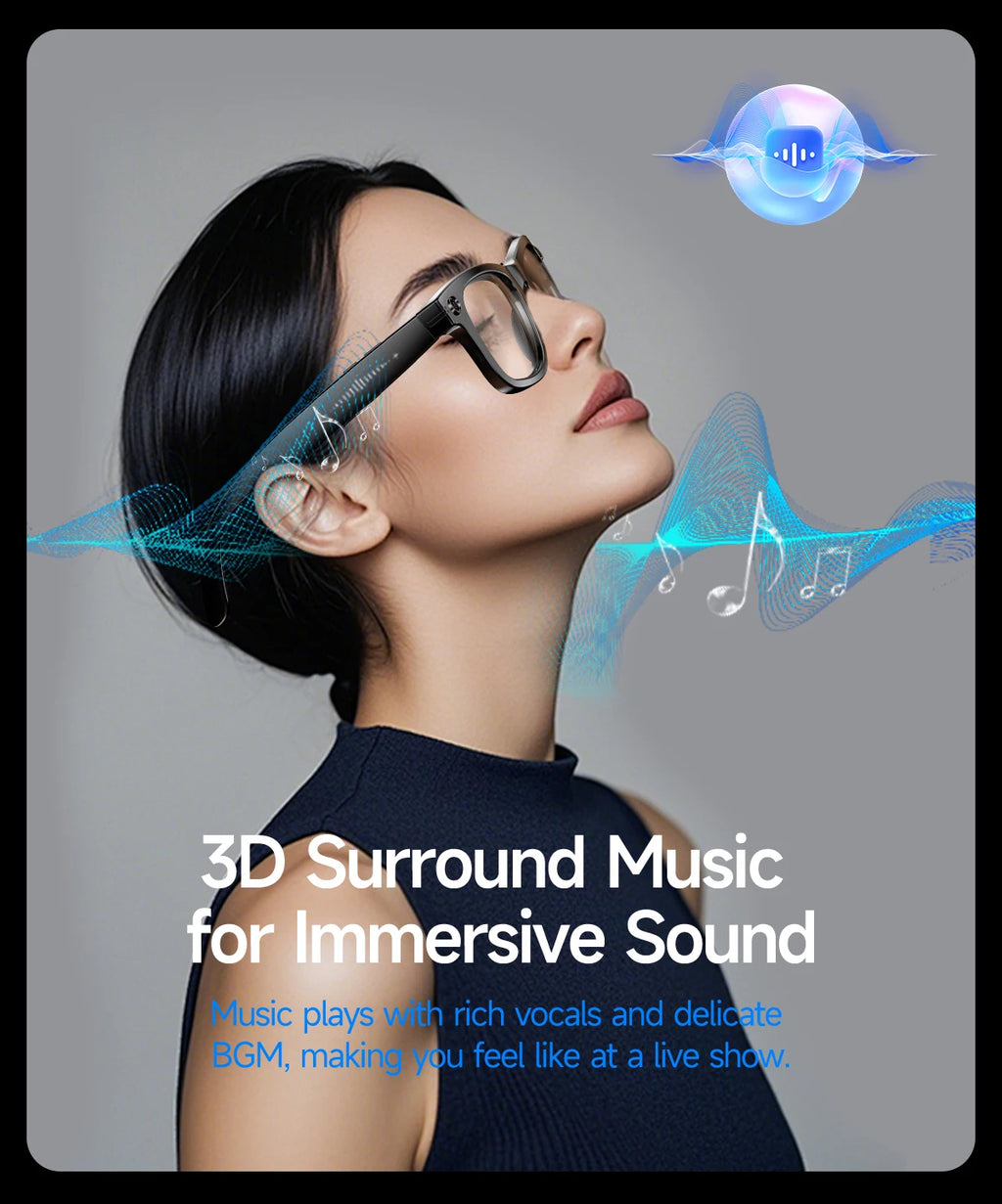2025 New Travel Study Smart Glasses Men 800W HD Pixel Camera Video Recording WIFI Transmission Adjustable Prescription Glasses