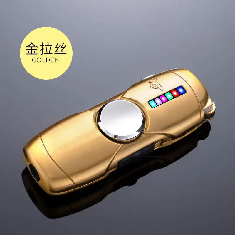 New Unusual Fidget Spinner Electric Double Arc Metal Lighter LED Light Plasma Pulse Flameless Igniter USB Charging Creative Gift