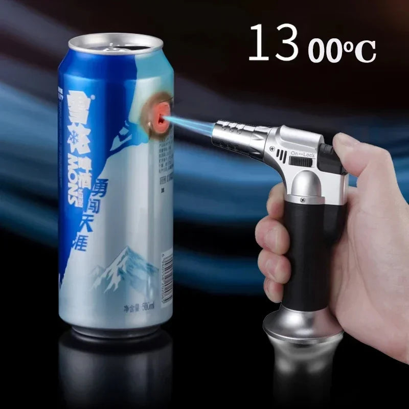 Butane Gas Lighter Rechargeable Adjustable Flame Lighter Chef Cooking Blowtorch Outdoor Windproof BBQ Ignition Picnic Accessorie