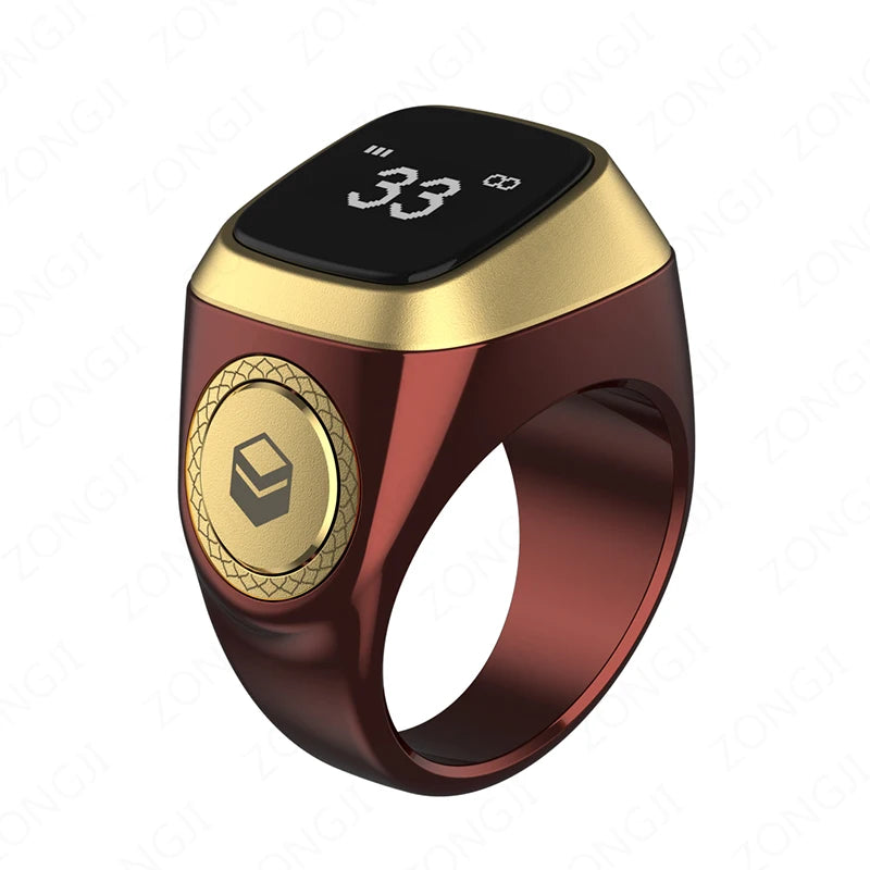 2025 IQibla Smart Zikr Ring Praise Tasbih Tally Electronic Digital Counter Time Vibration Reminder Waterproof