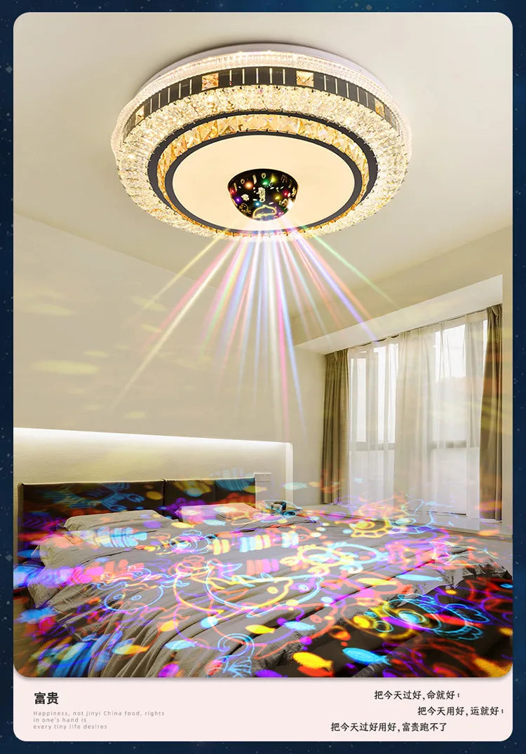 2025 new room light led ceiling light bedroom light master bedroom music light crystal light Romantic wedding room light