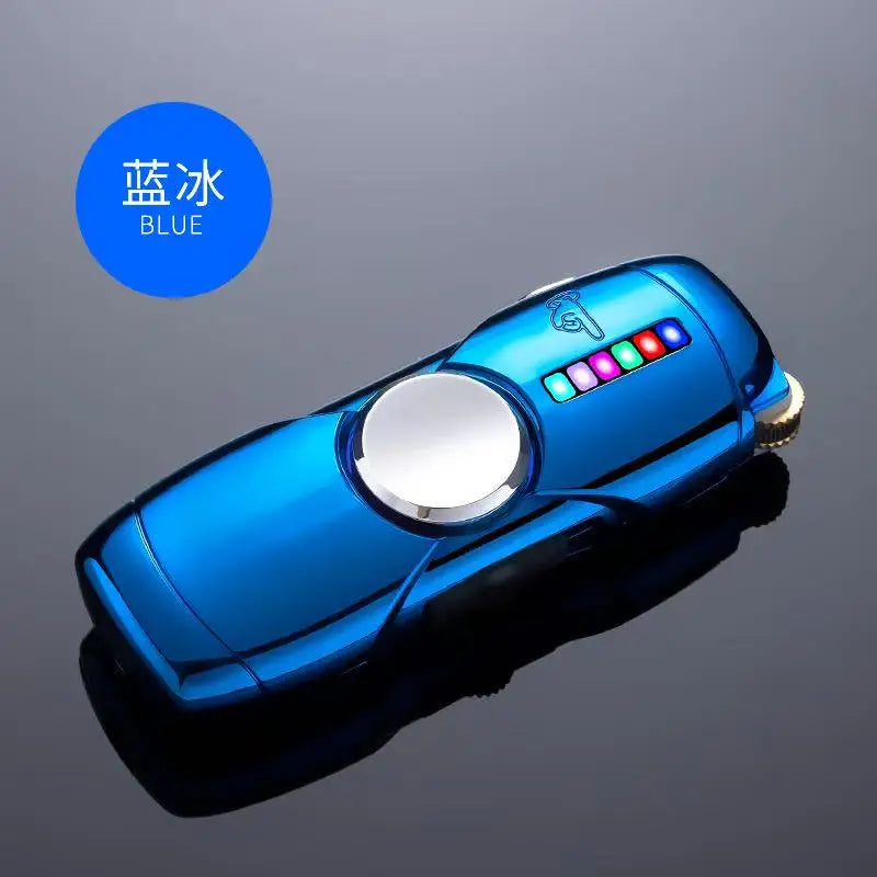 New Unusual Fidget Spinner Electric Double Arc Metal Lighter LED Light Plasma Pulse Flameless Igniter USB Charging Creative Gift