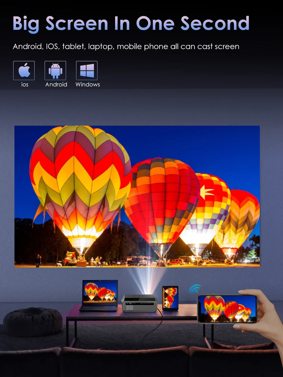 4K 3500 ANSI native full hd video projector 2.4+5G wifi auto focus android TV movies video projector NFC daytime home theater