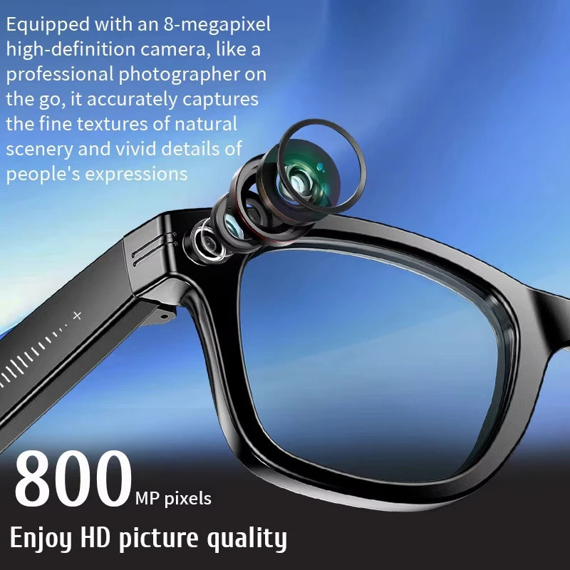 New AI Smart Translation Glasses Sony 8MP HD Camera Video Recording WiFi Transmission Object Recognition Voice Wake-up Smart Gla