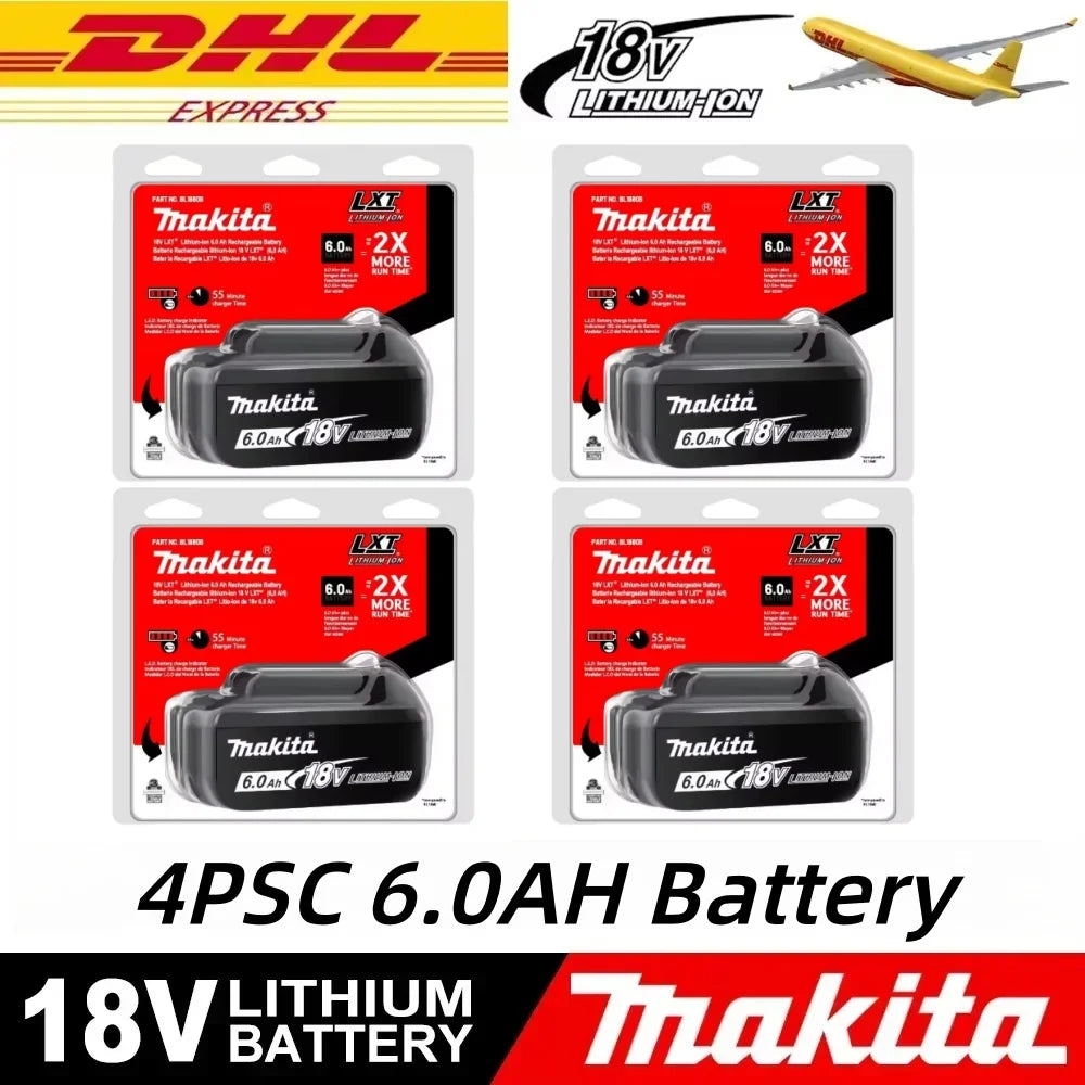 100% Original Makita 18V 6.0Ah battery, for Makita BL1830， BL1830B， BL1840 ，BL1840B ，BL1850 BL1860B power tools battery